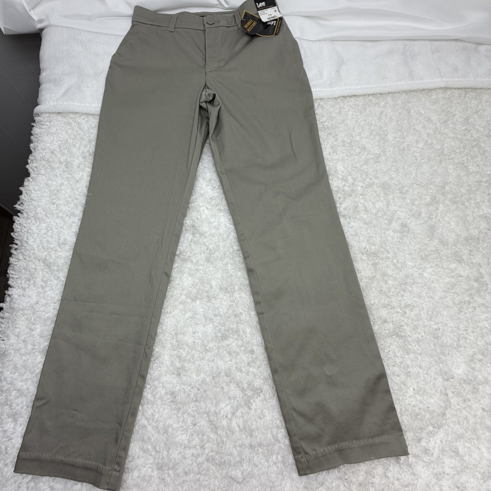 Lee Comfort Waistband Straight Leg Mid Rise Pants Mushroom Gray 6M 112374214